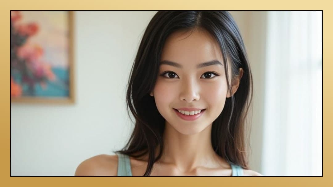 Light blue tank top close-up portrait