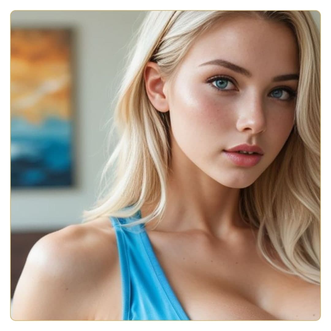 Blue eyes beauty close-up selfie