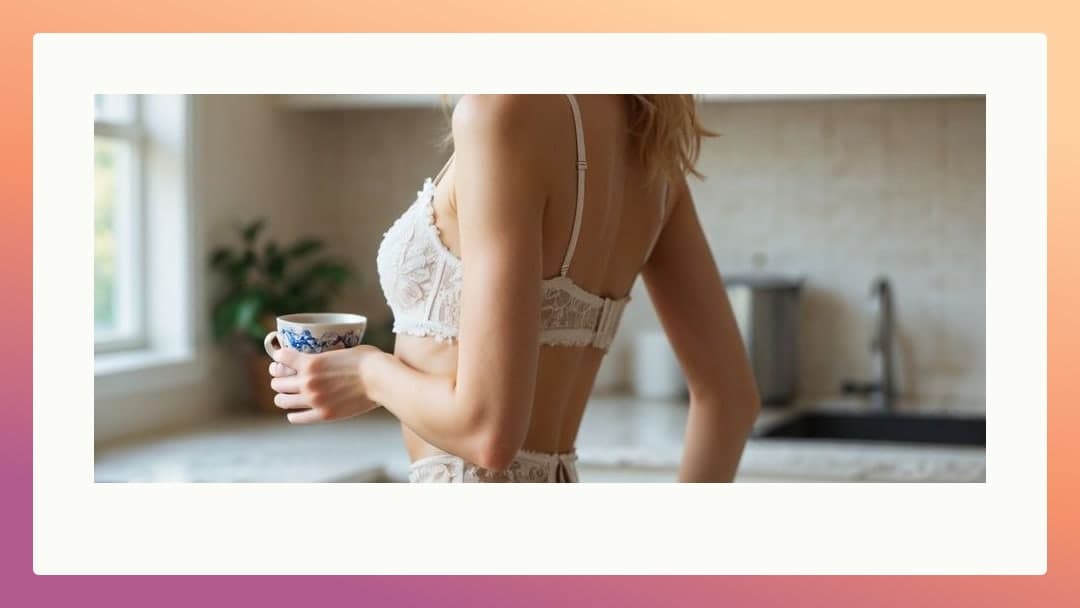 College blonde kitchen lace lingerie