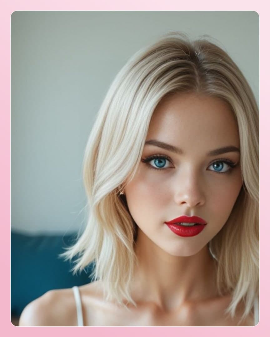 Curvy blonde bare shoulders portrait