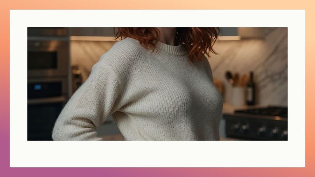 Slim redhead big natural tits sweater