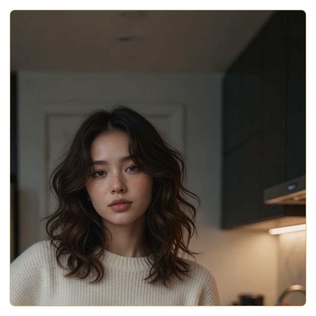 Young Asian kitchen close-up