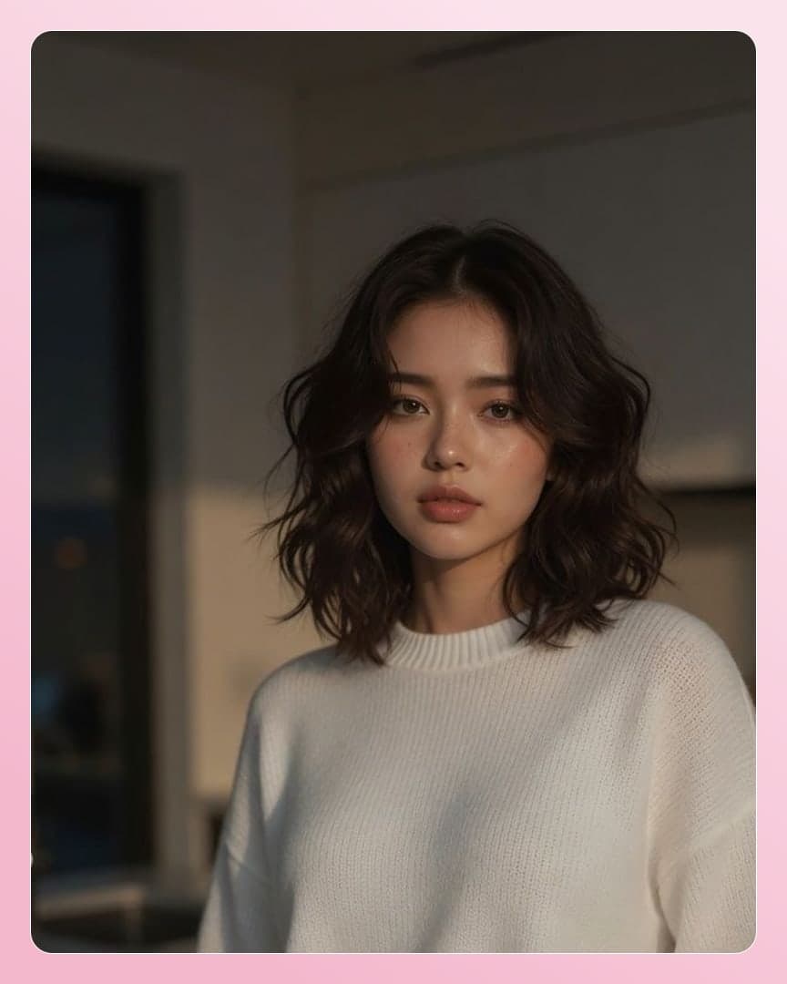 White sweater portrait by window