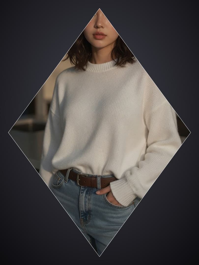 Slim Asian body in jeans