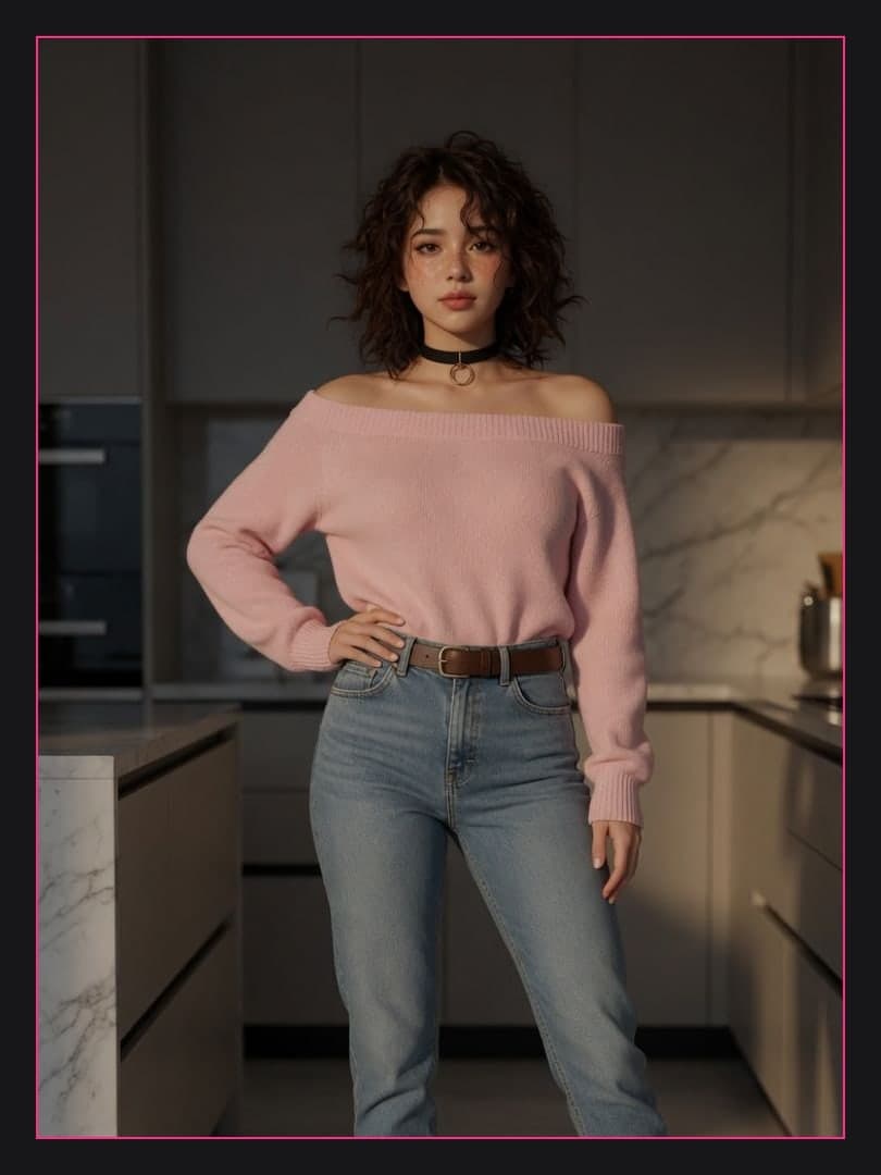 Early 20s Asian in kitchen