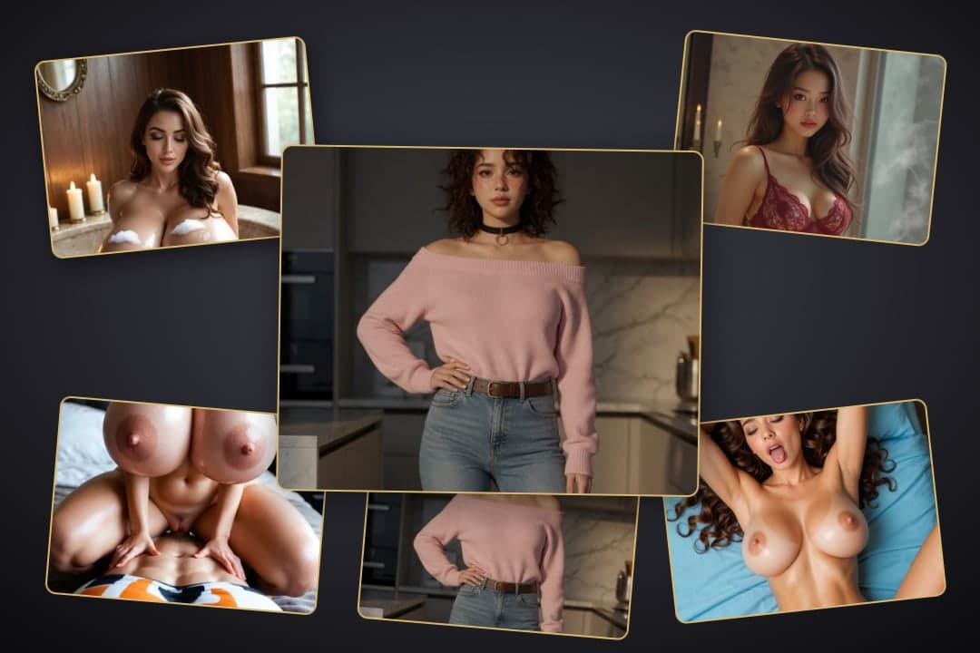 Brunette wavy hair selfie collage