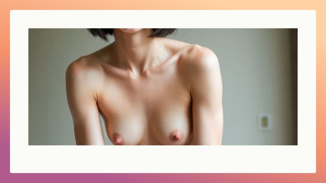 College Asian topless close up