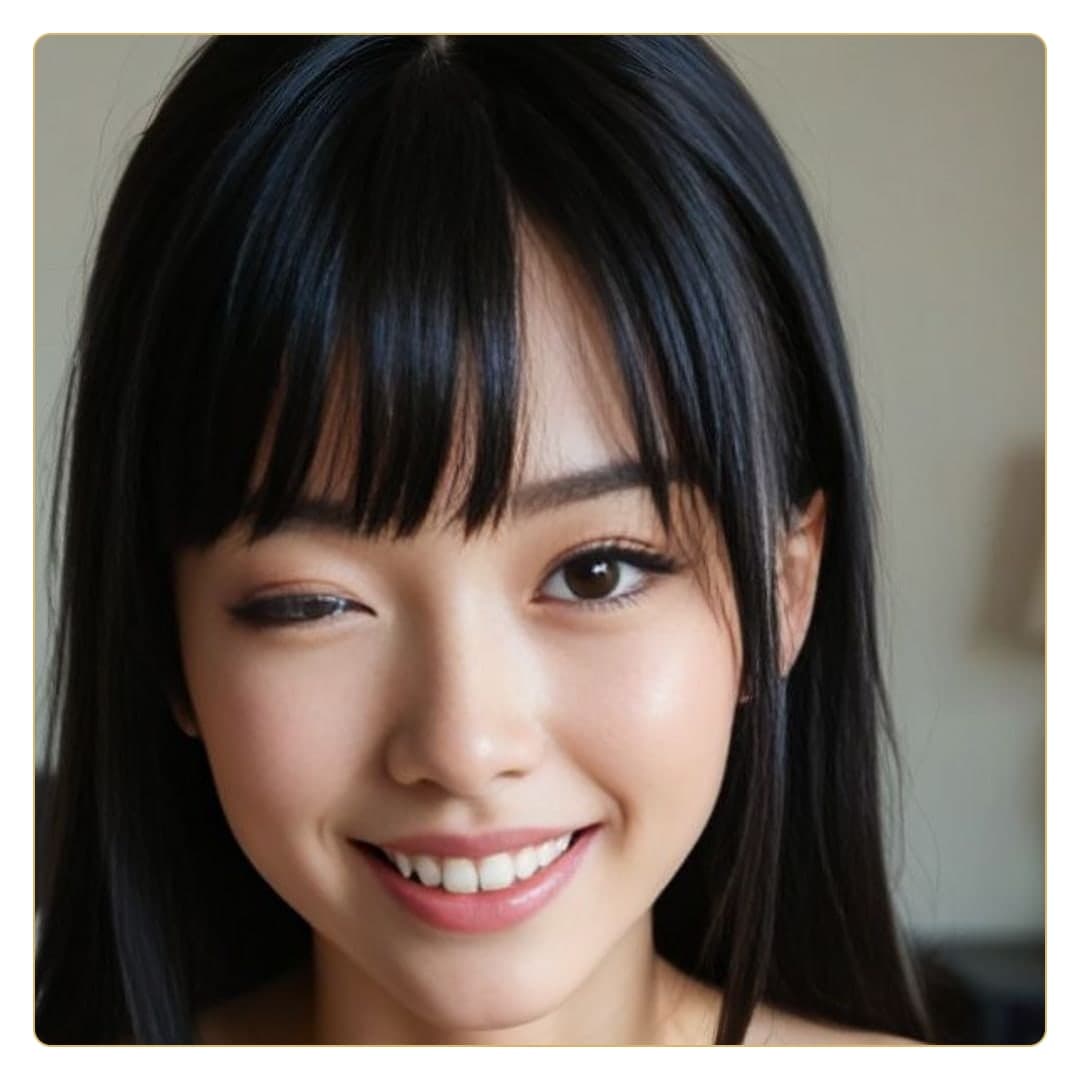 Young Asian beauty close-up smile