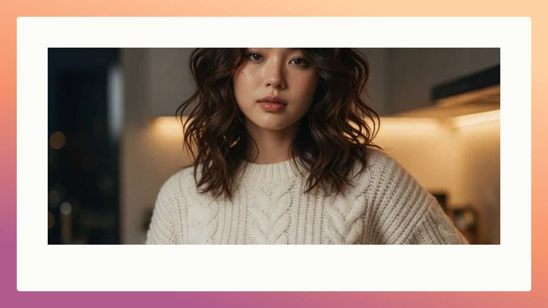Cozy kitchen sweater close-up