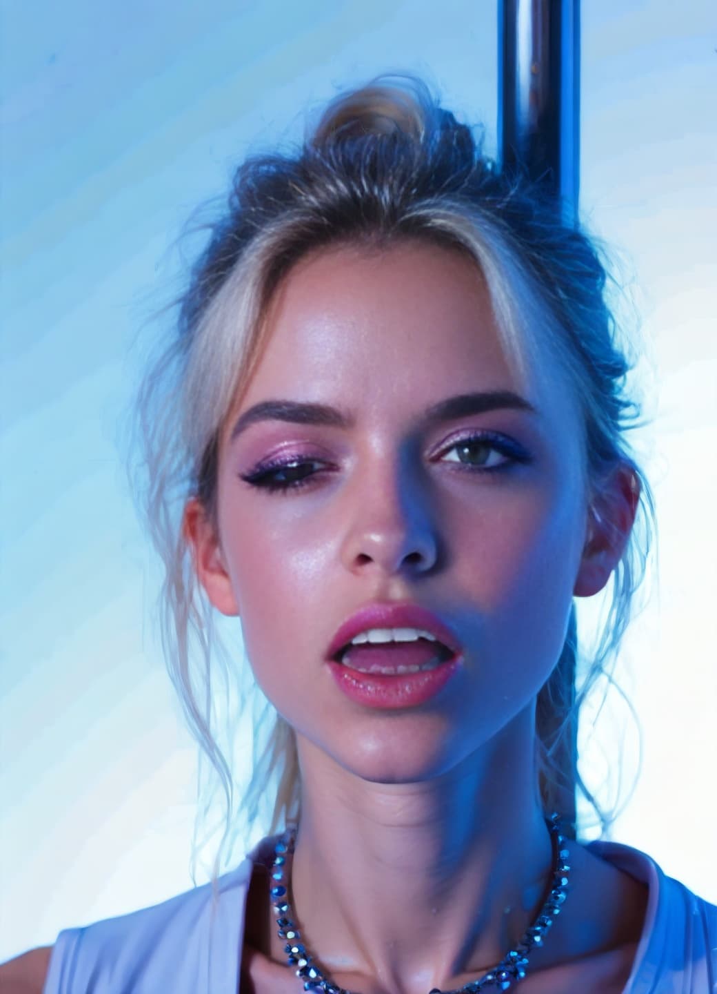 College blonde facial close-up