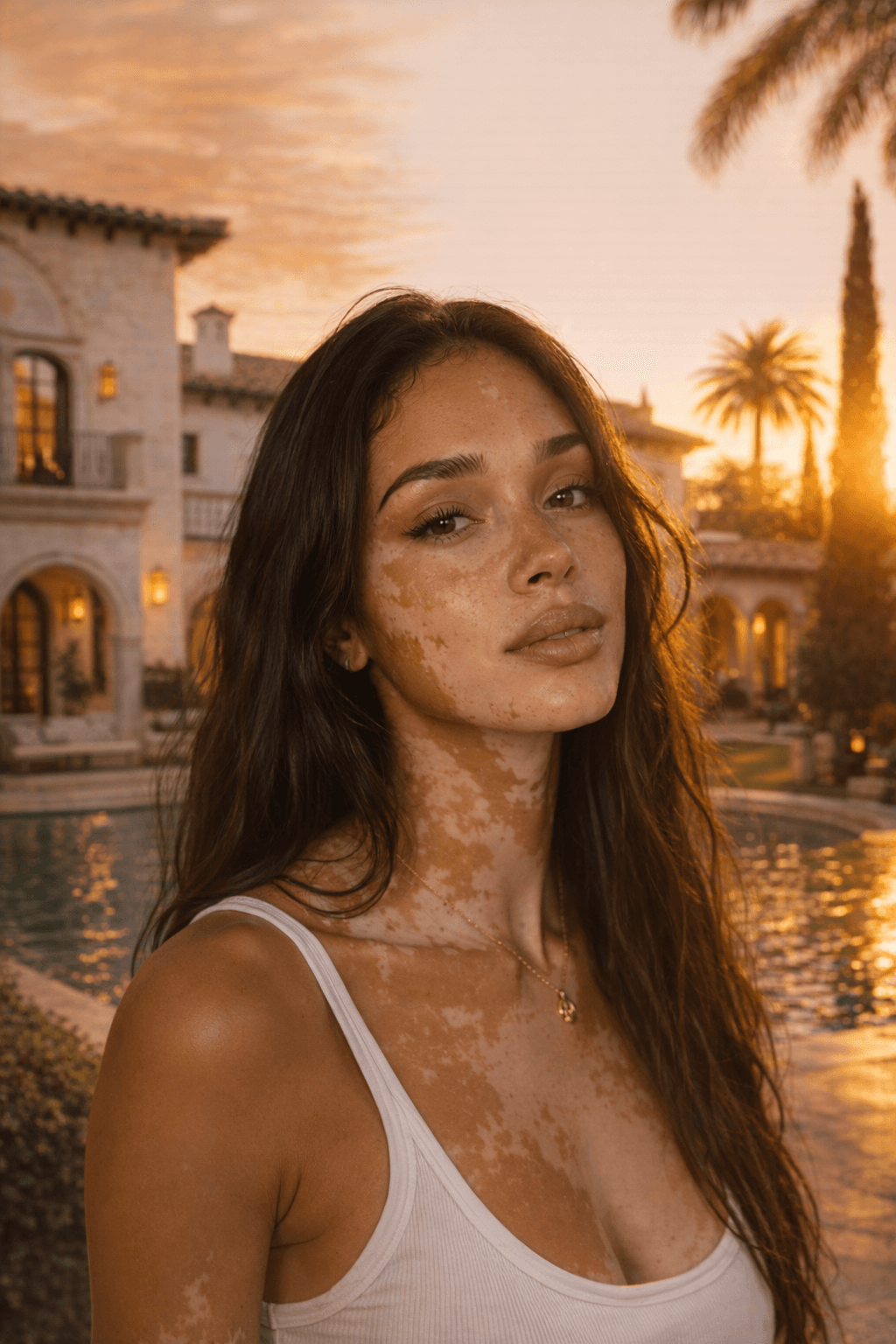 Fernanda sunset villa terrace portrait