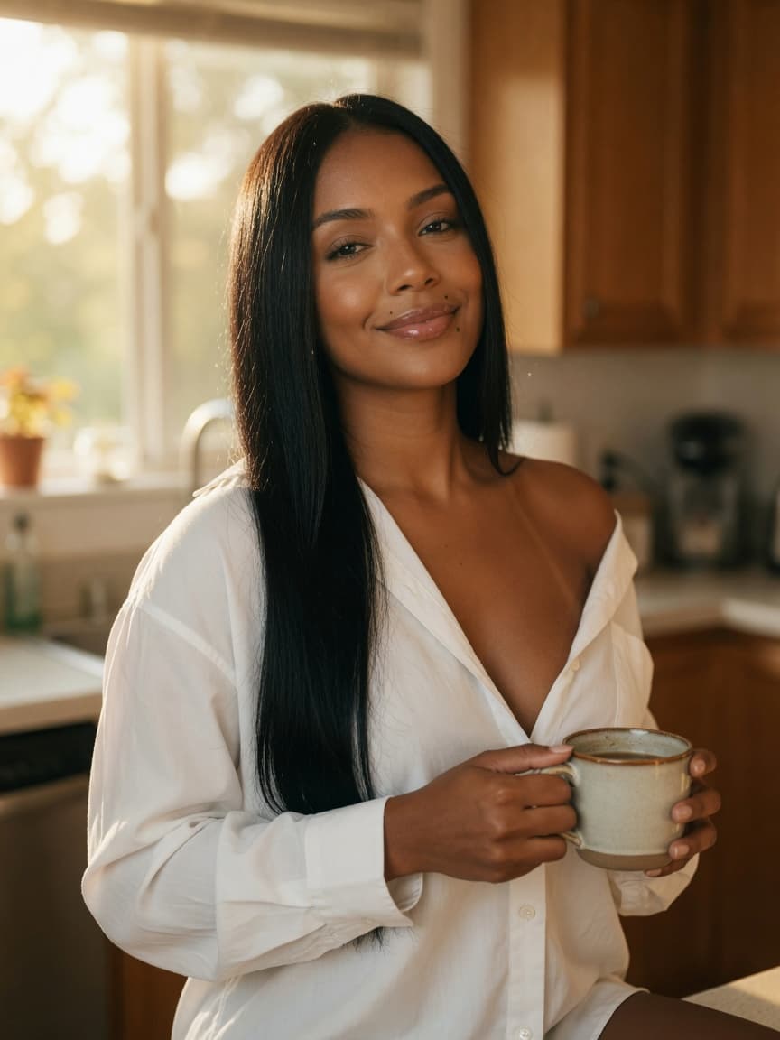 Kitchen Morning Coffee Open Shirt