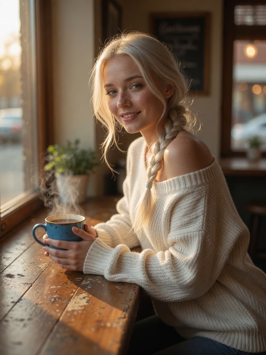 Greta Lindquist Cozy Cafe Golden Hour Knit