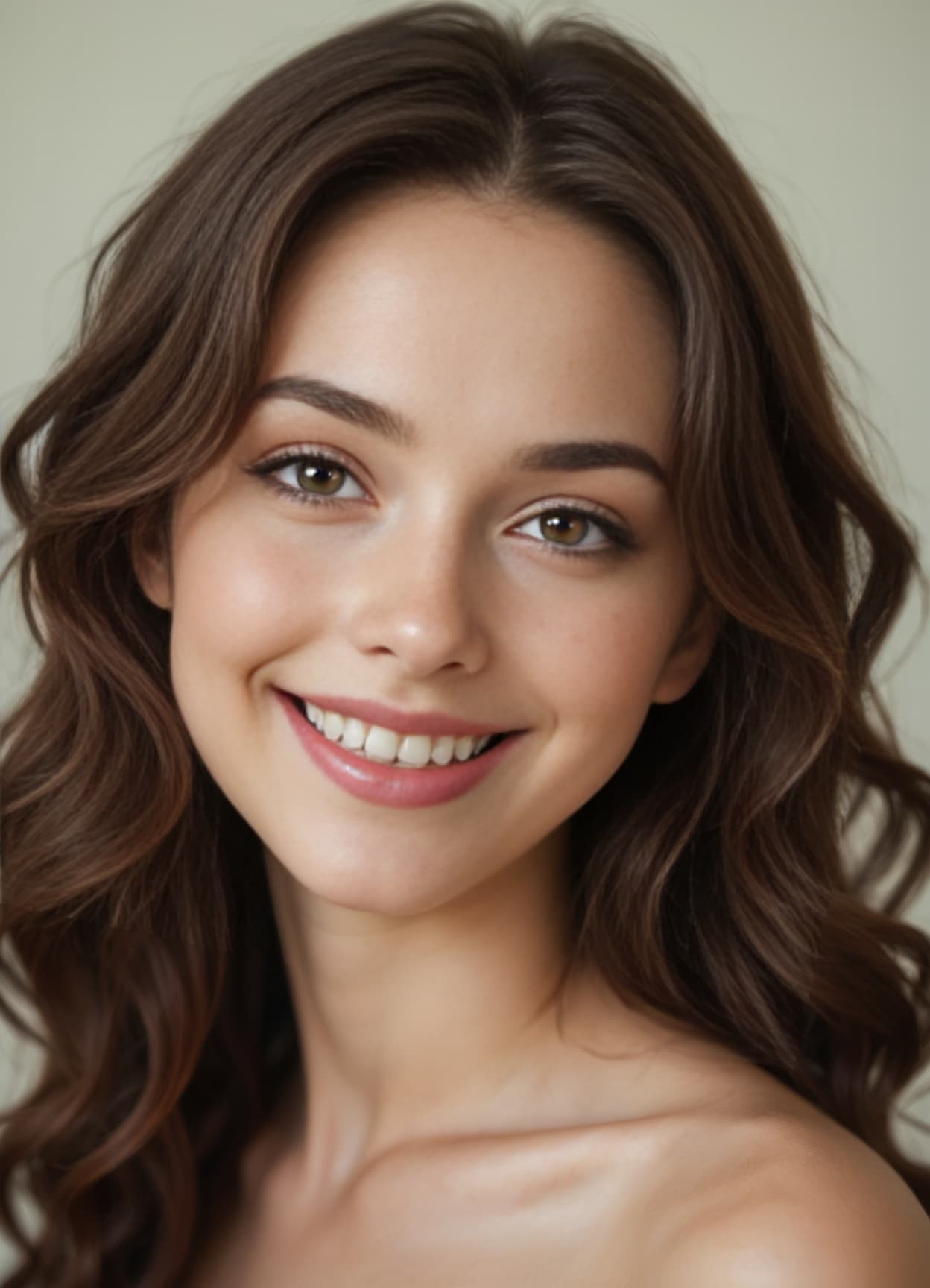 Nude portrait with playful grin