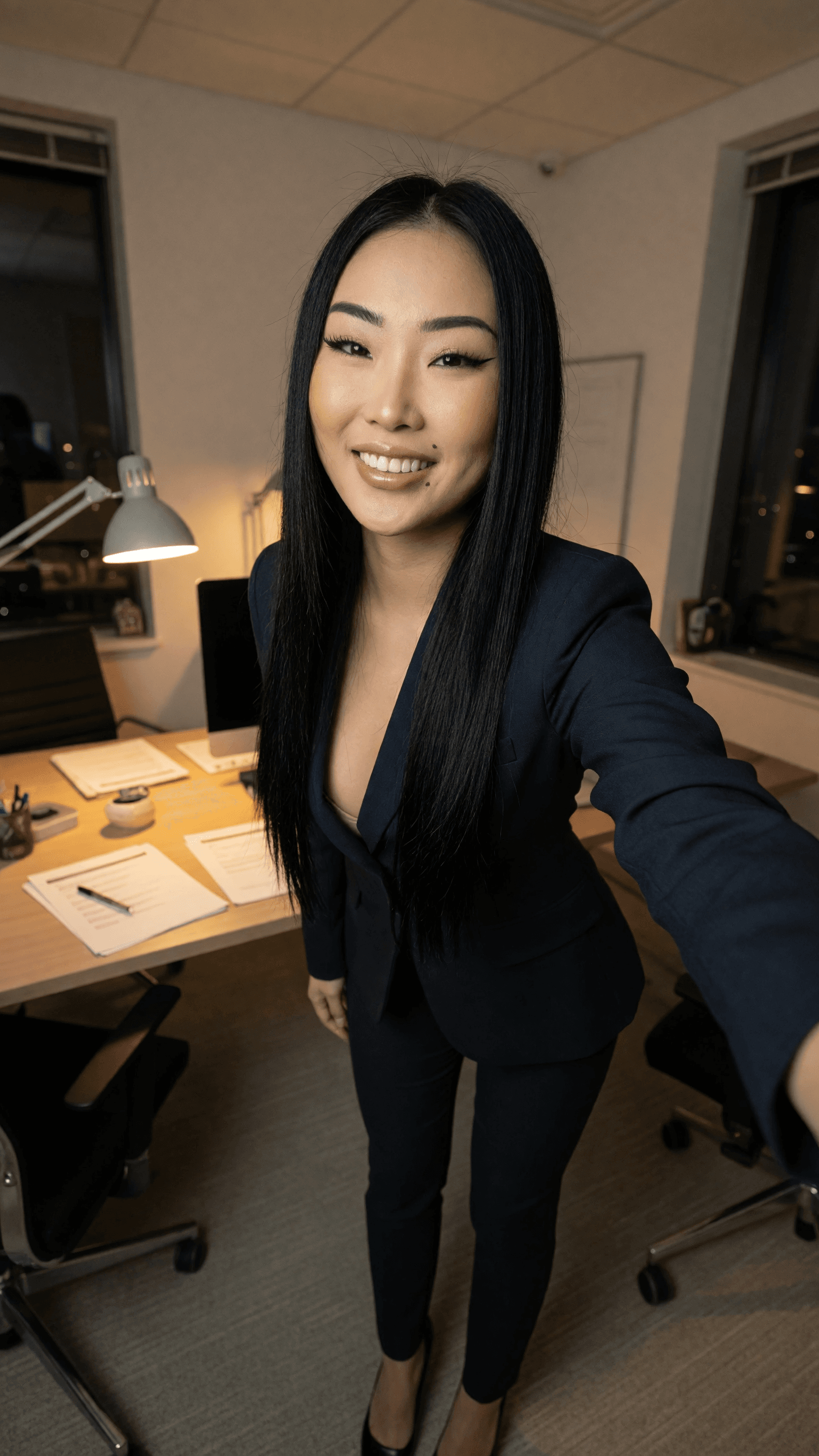 Slim thick body in office blazer