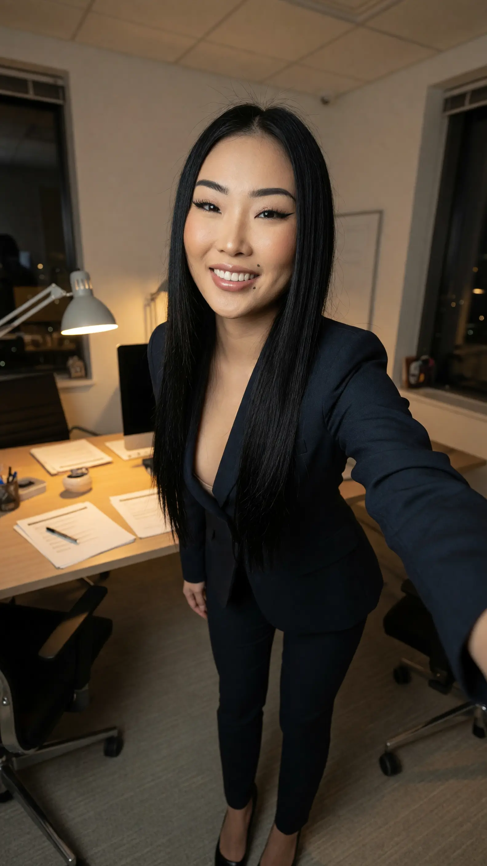 Slim thick body in office blazer