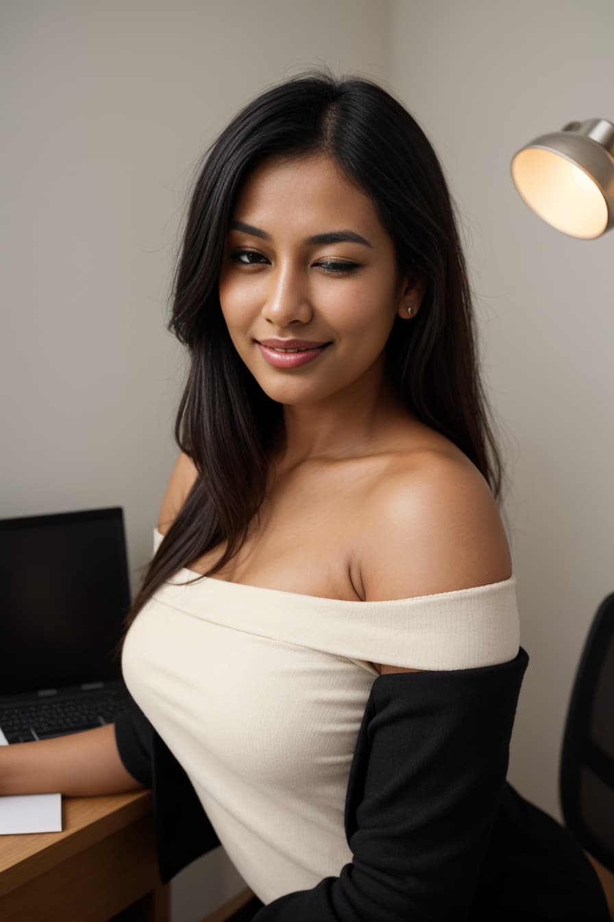 Over the shoulder office glance