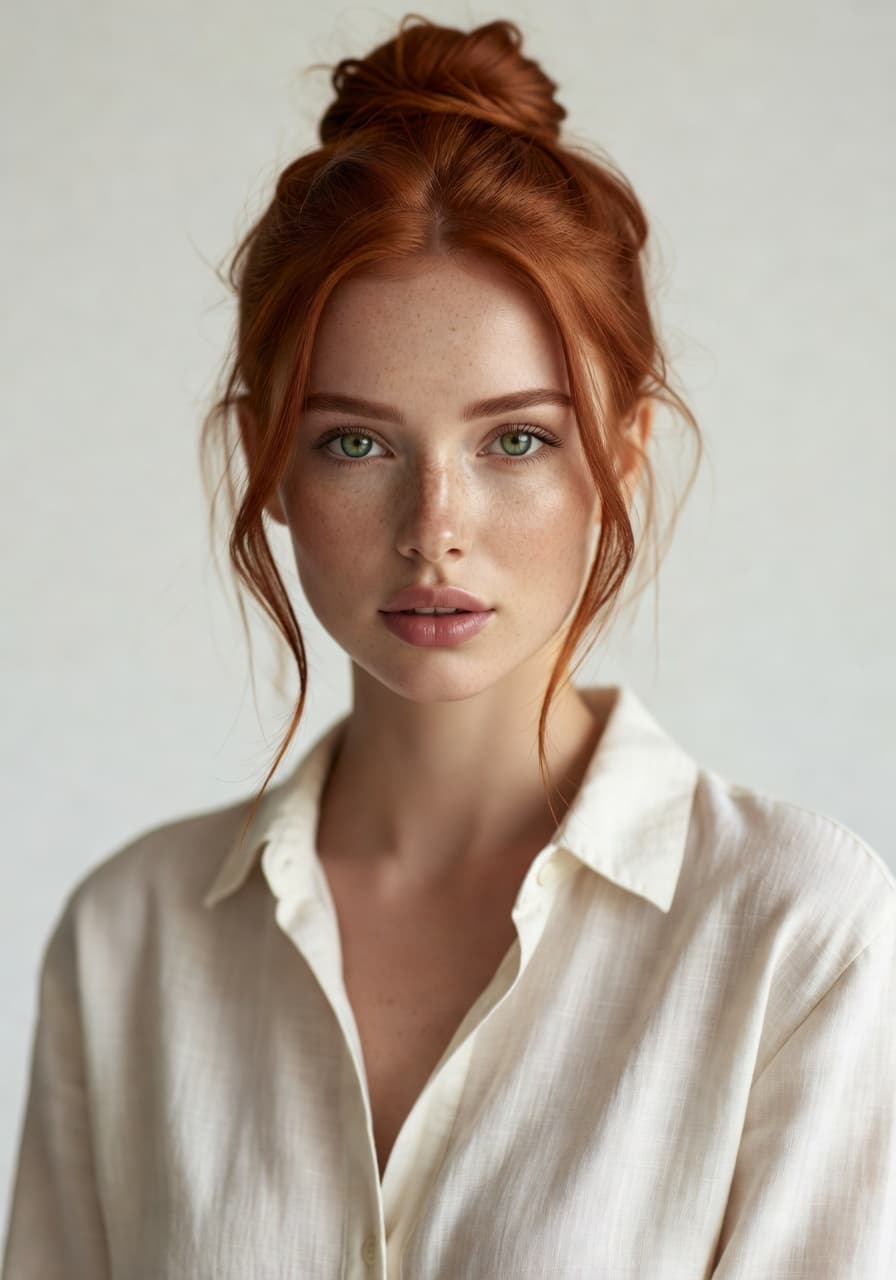 Reese red haired editorial studio portrait