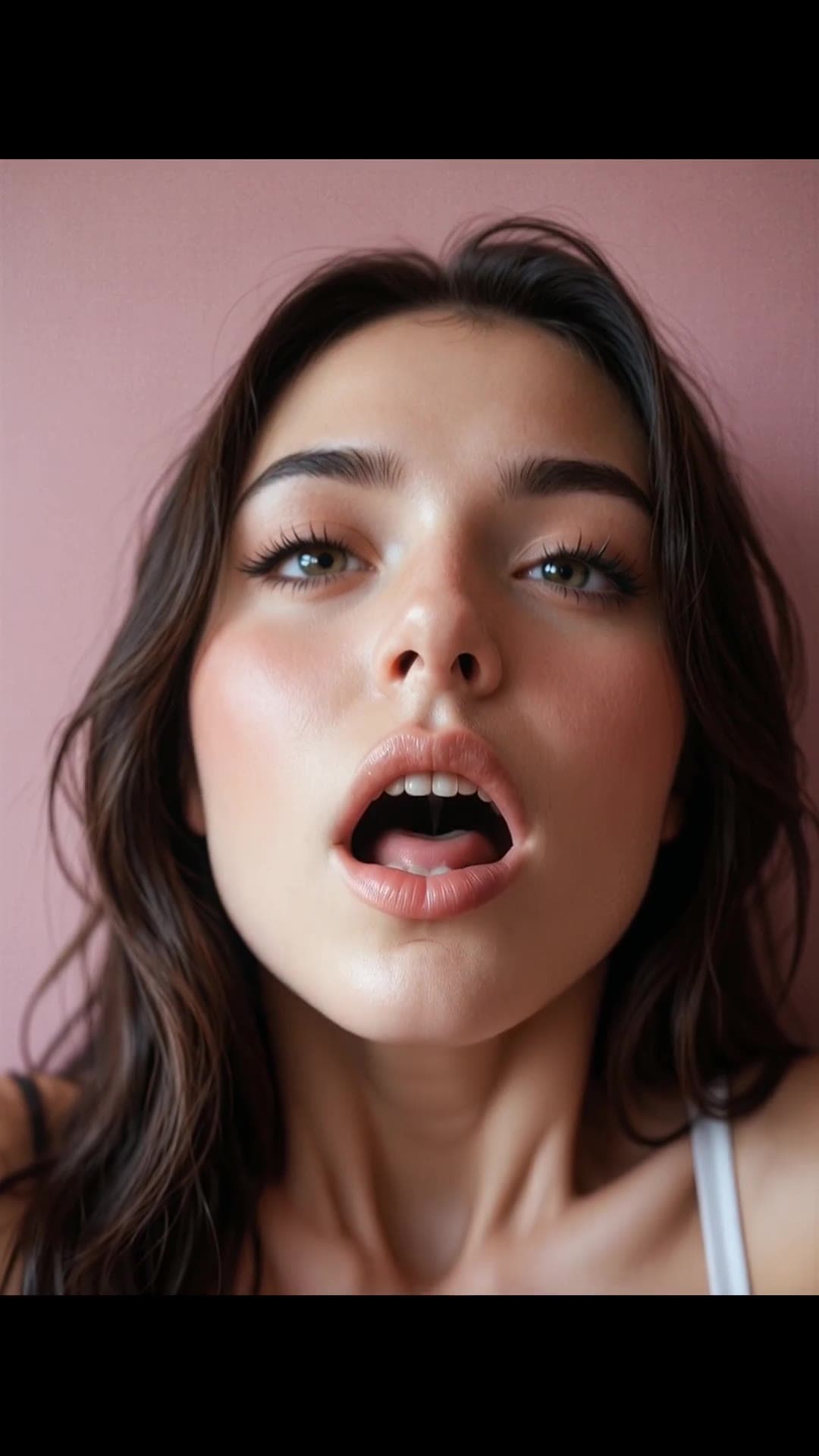 College girl ahegao face close-up
