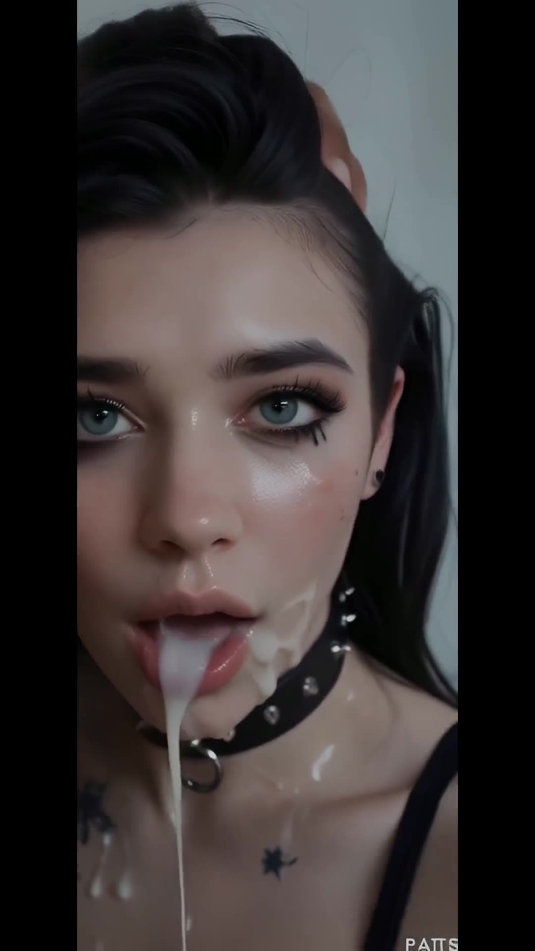 POV facial with cum on tongue
