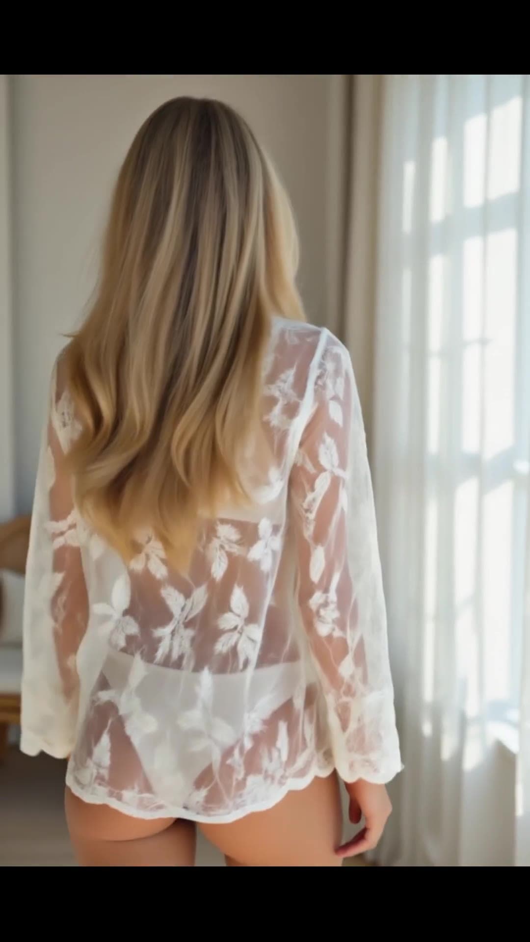 Sheer robe bedroom rear view