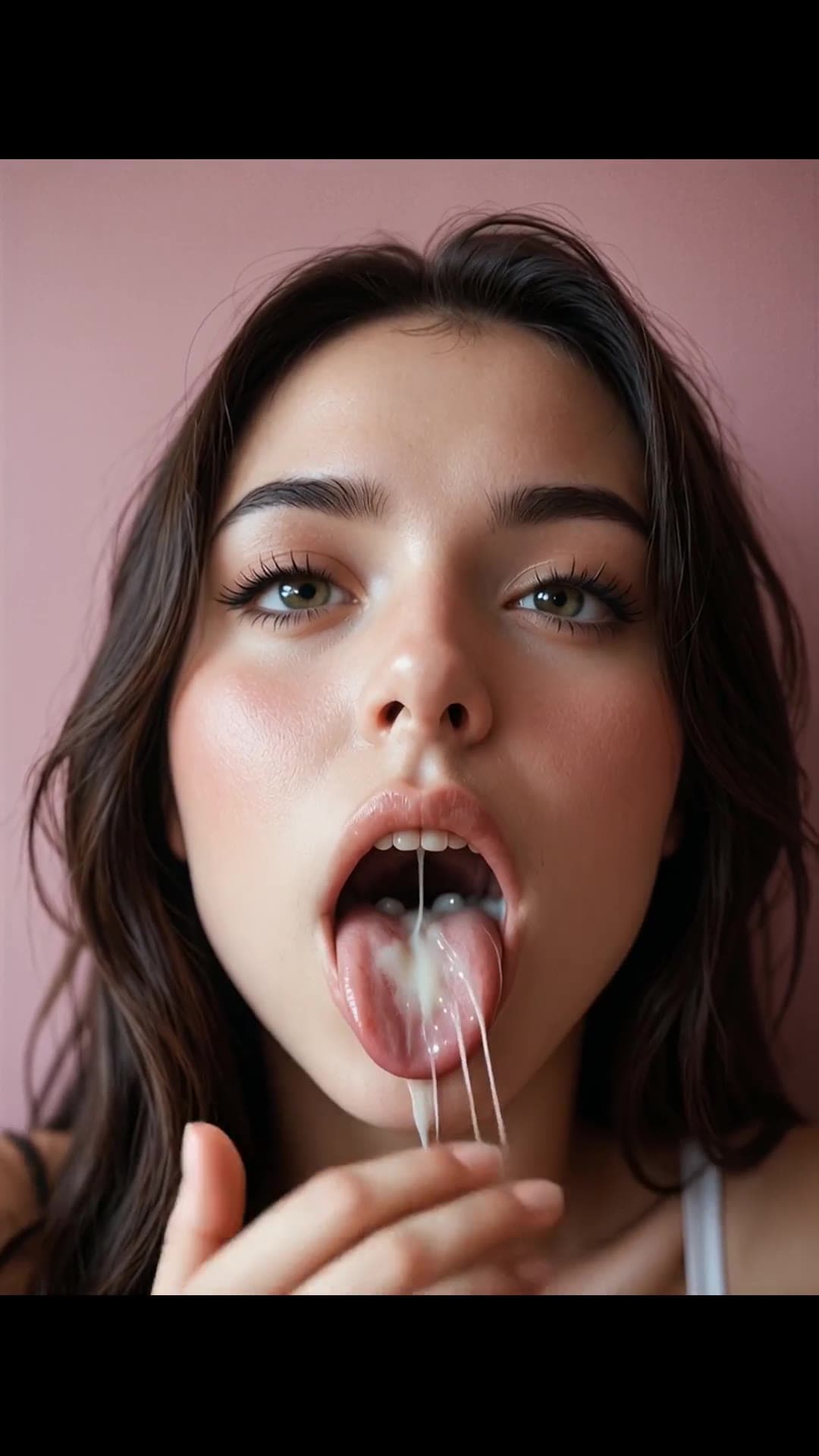 College latina facial close-up