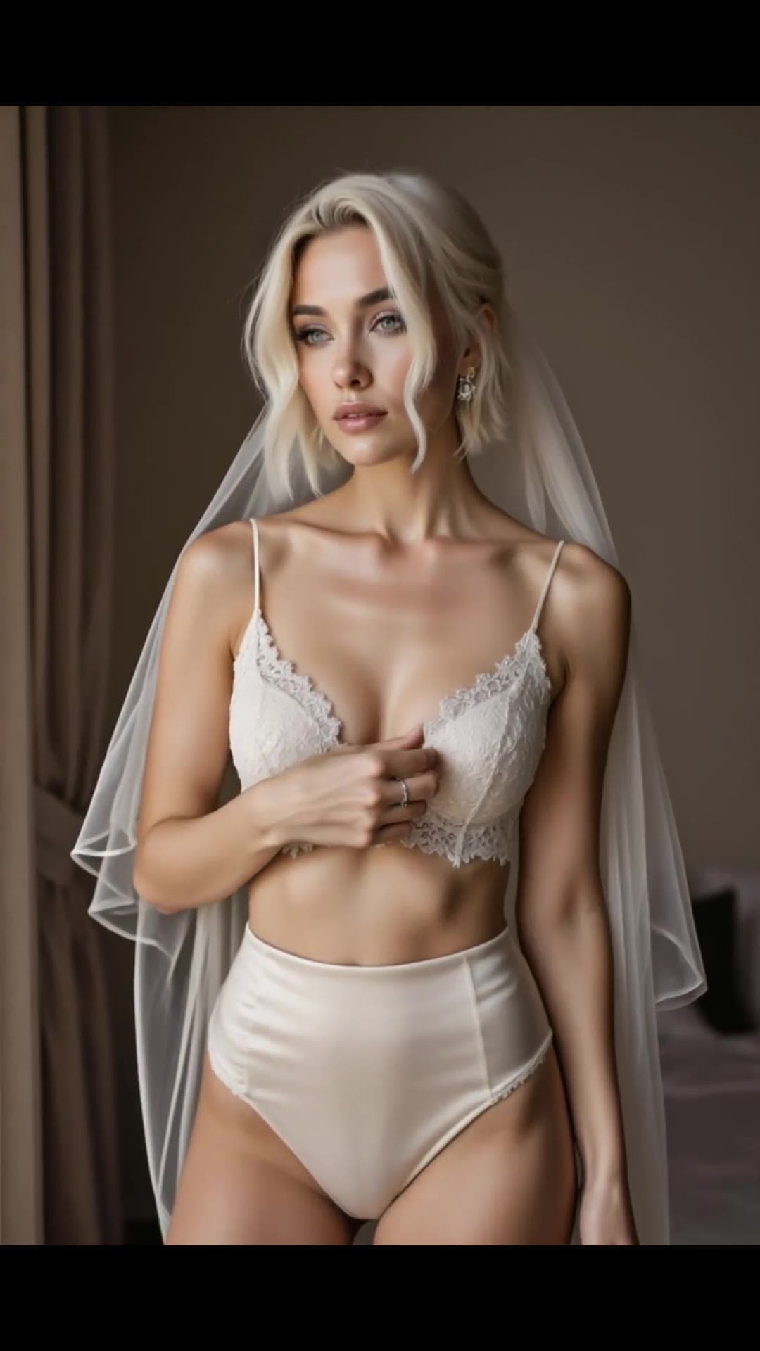 Young adult sheer veil lingerie