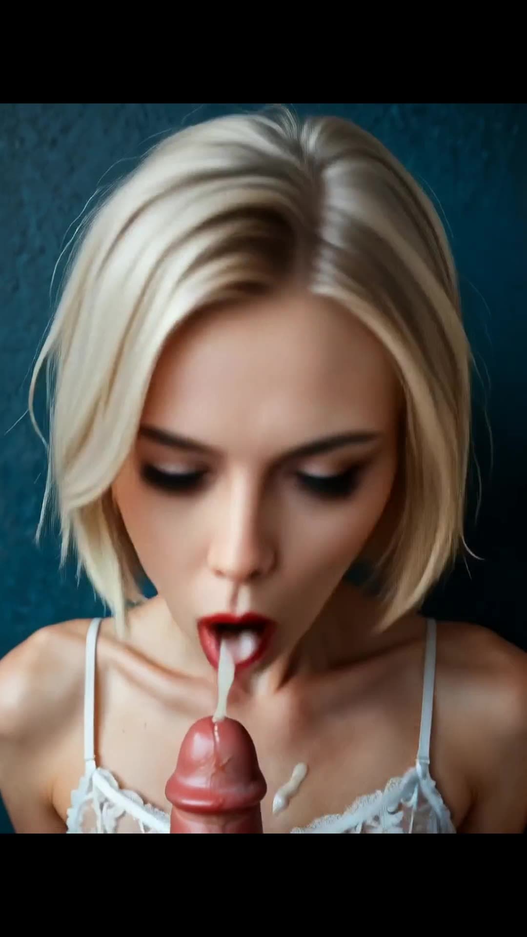 POV cum on tongue close up