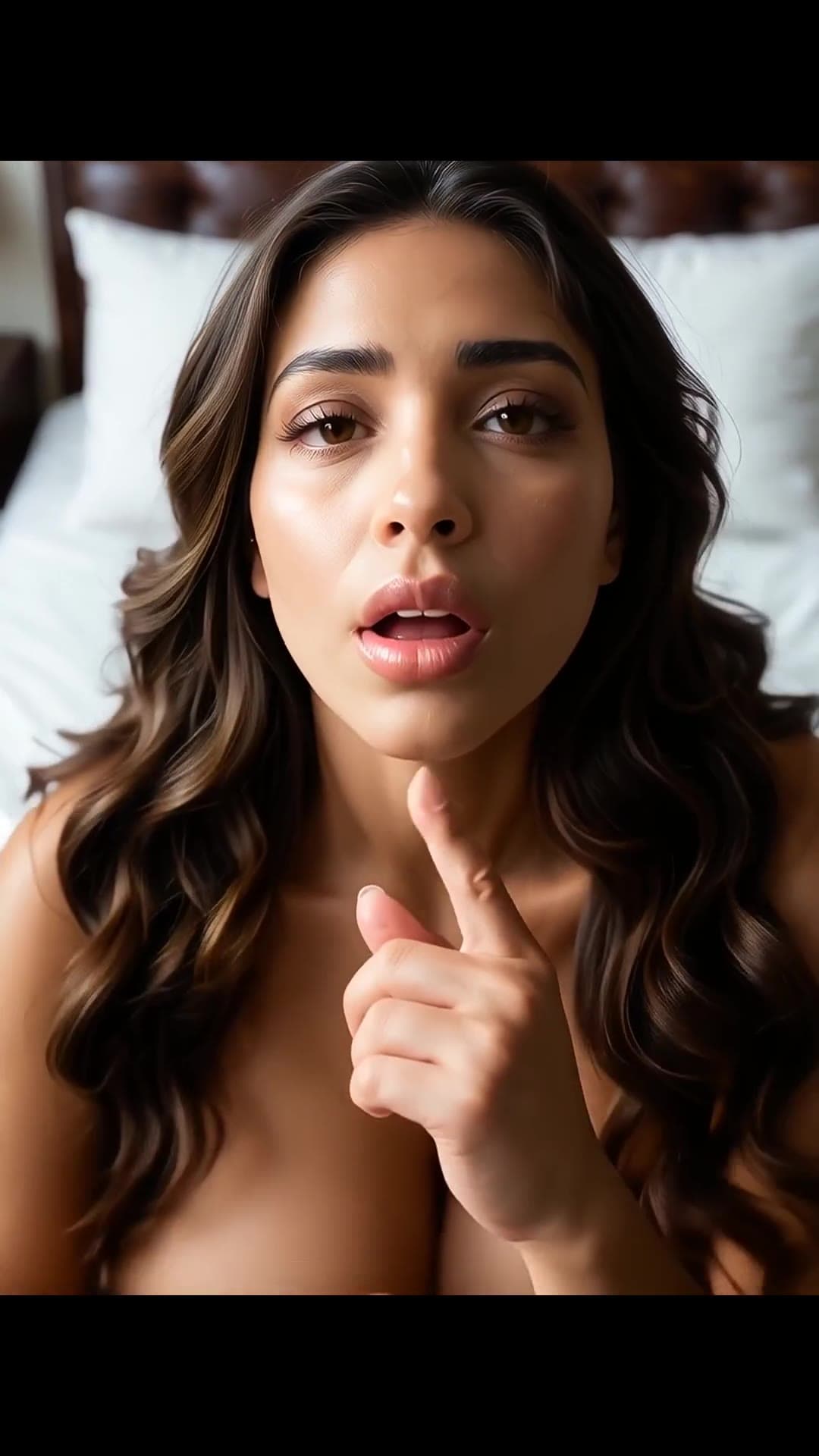 Topless POV bedroom close-up