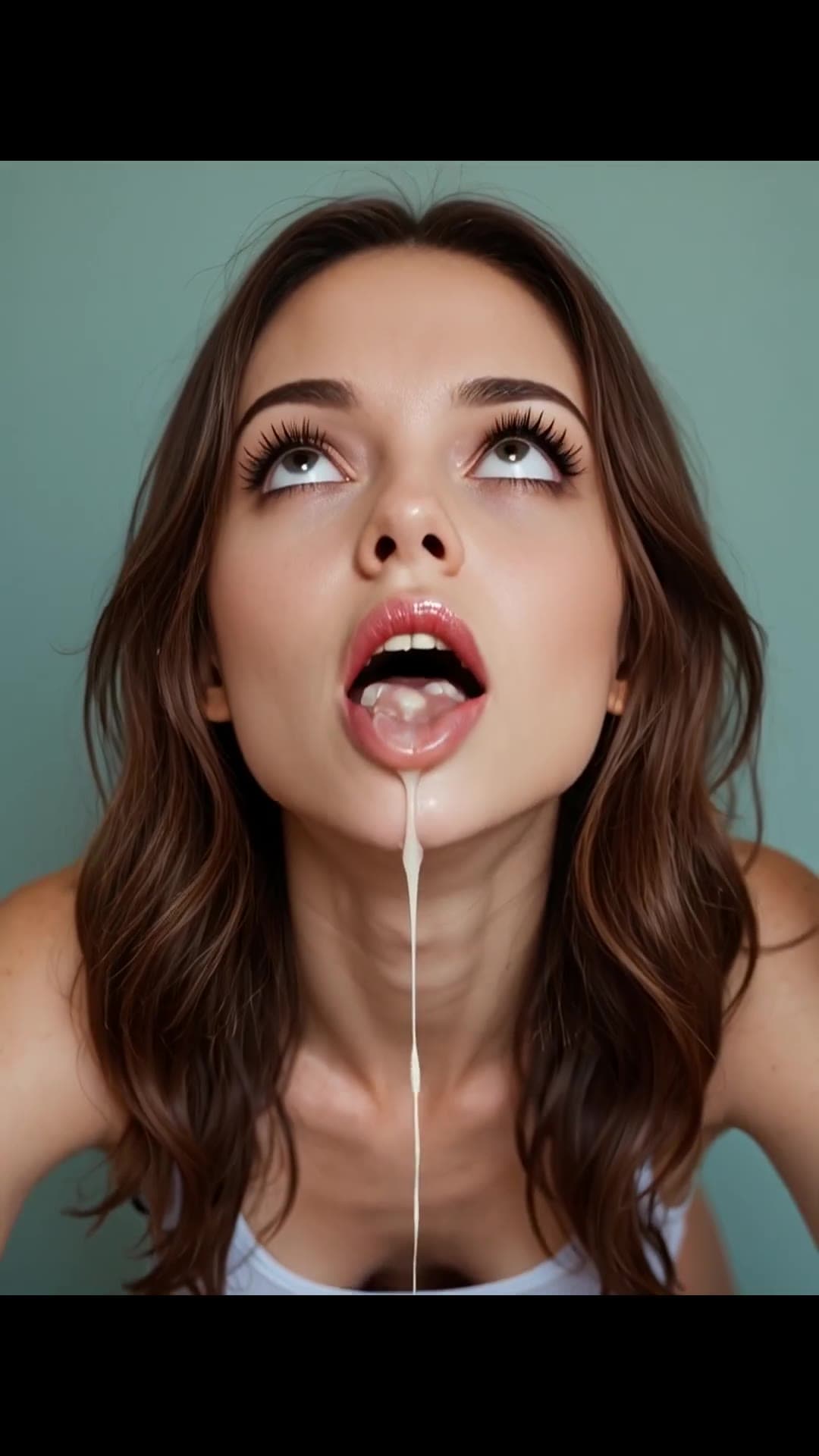 Young adult facial on teal