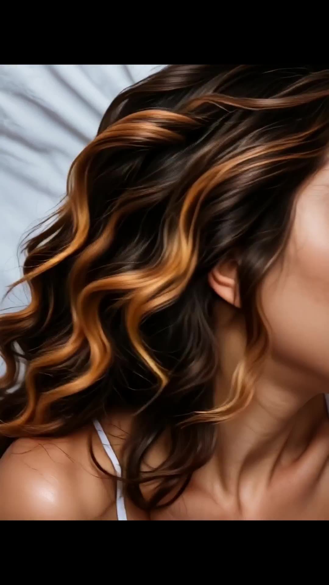 Long wavy dark hair close up