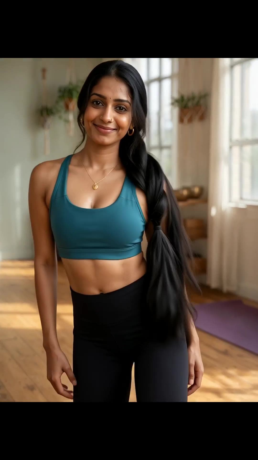 Yoga studio medium close-up