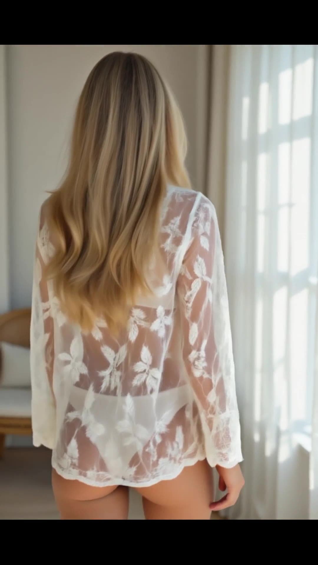 Sheer robe open from behind