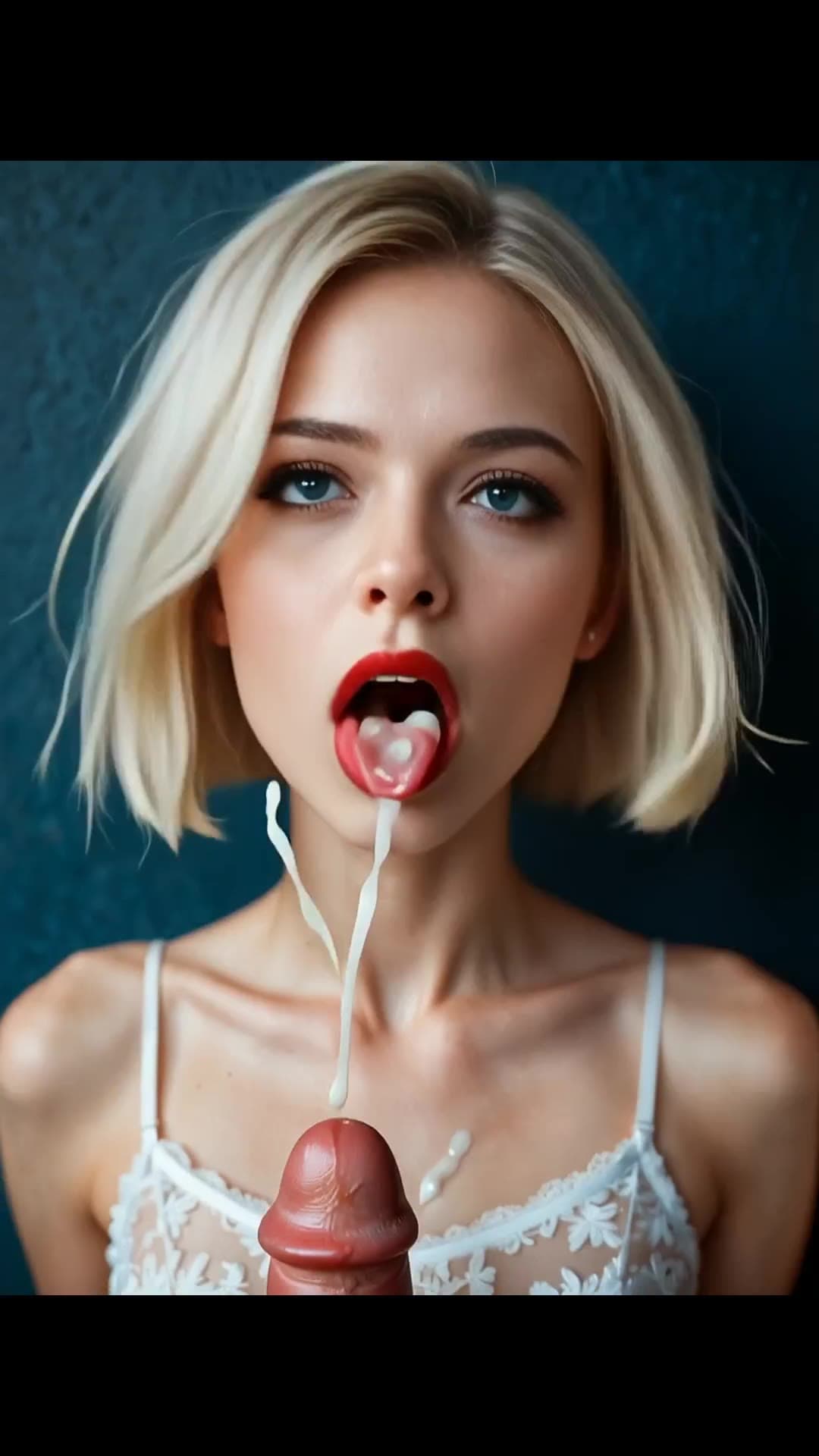 Blue eyed blonde facial POV