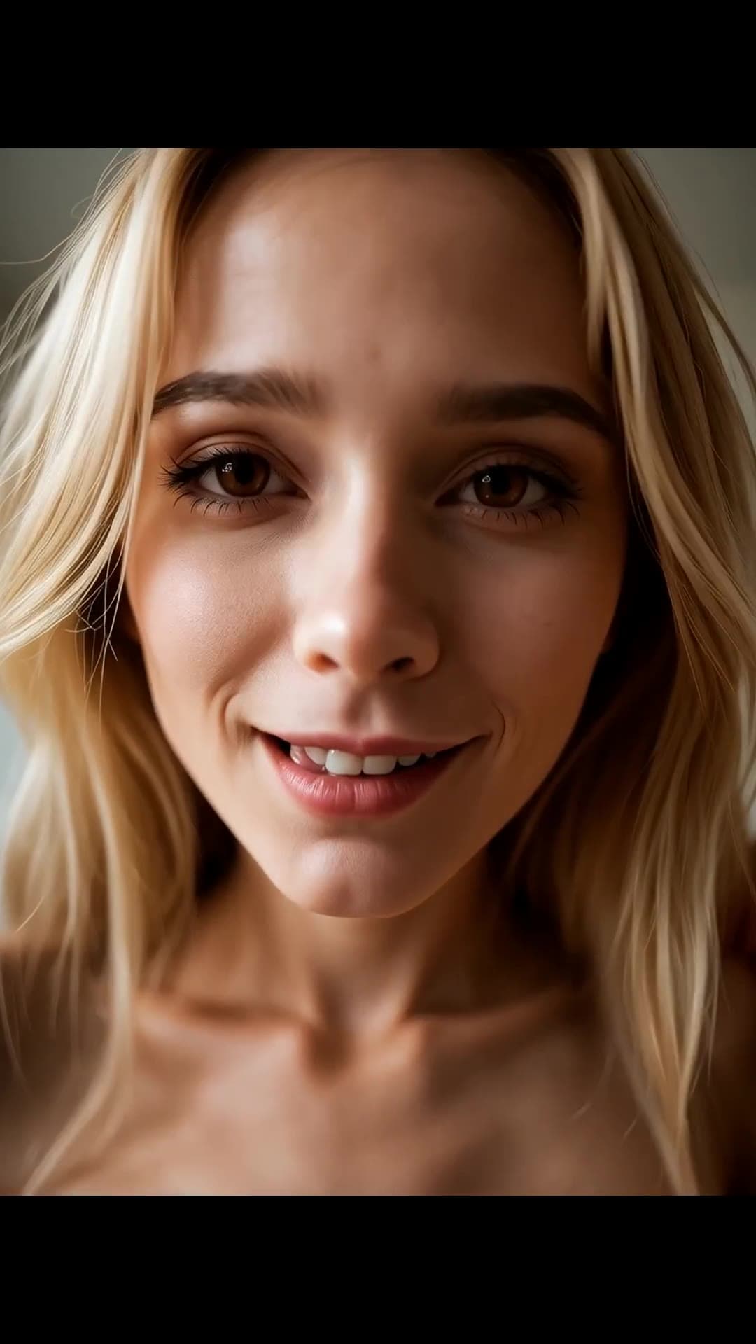Young adult close-up bare shoulders