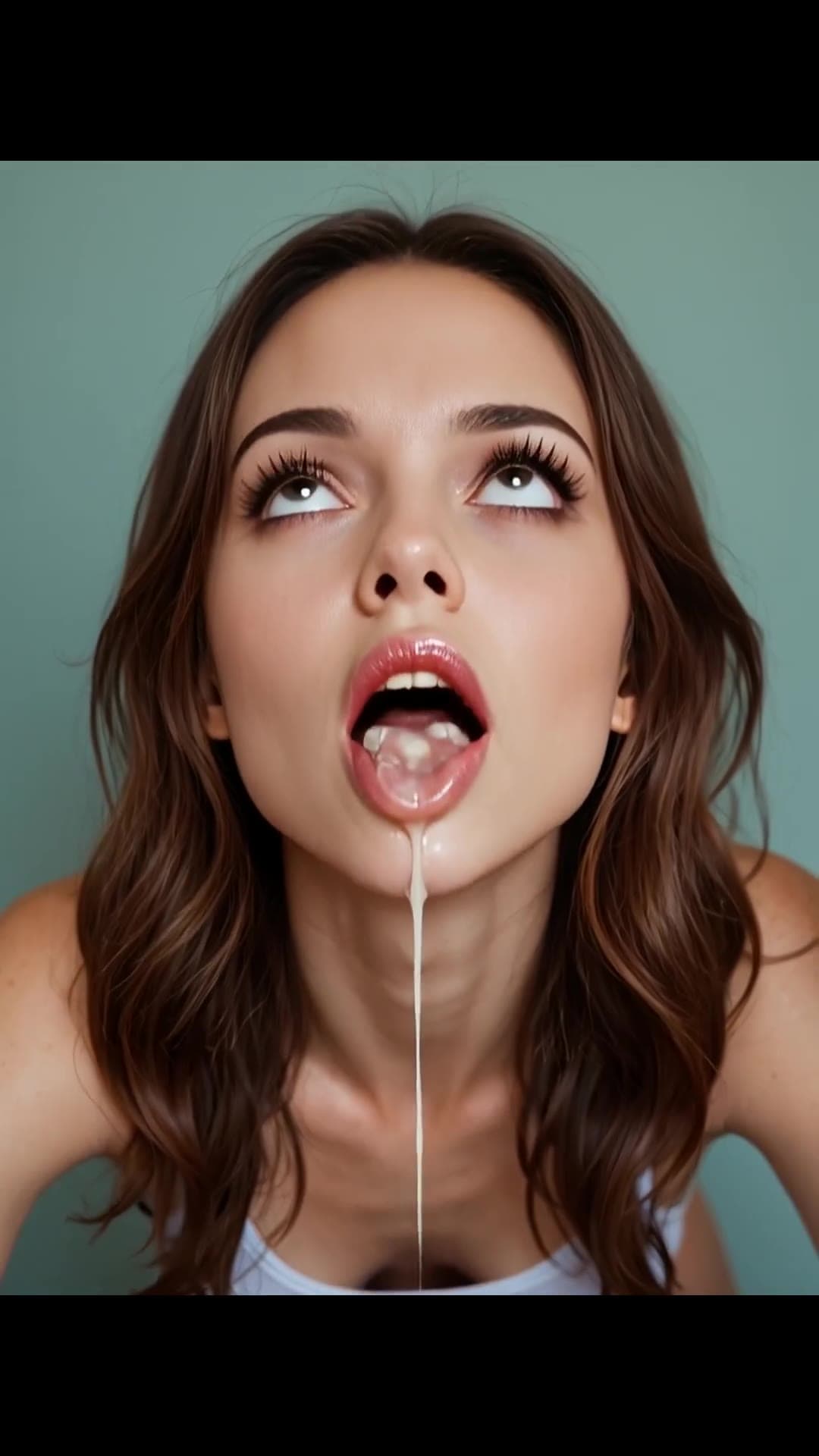 POV facial dripping from tongue