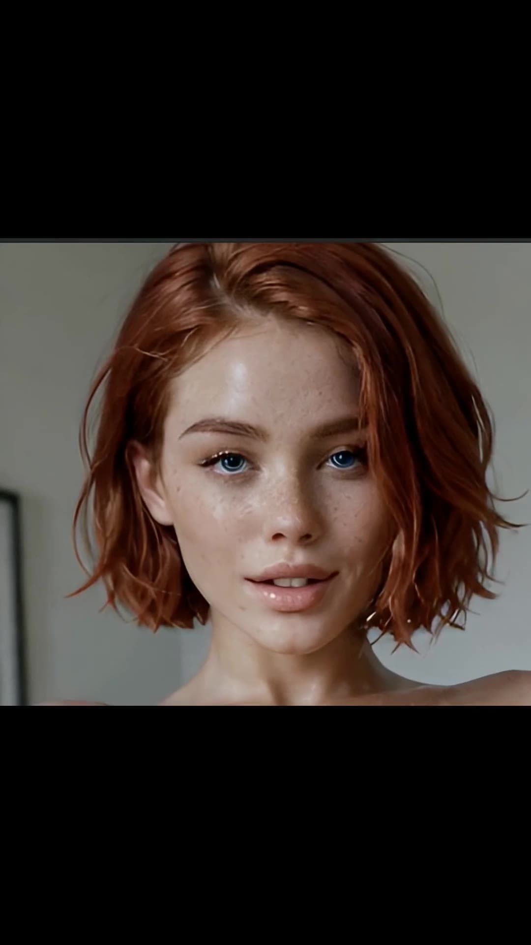 Young adult topless close-up