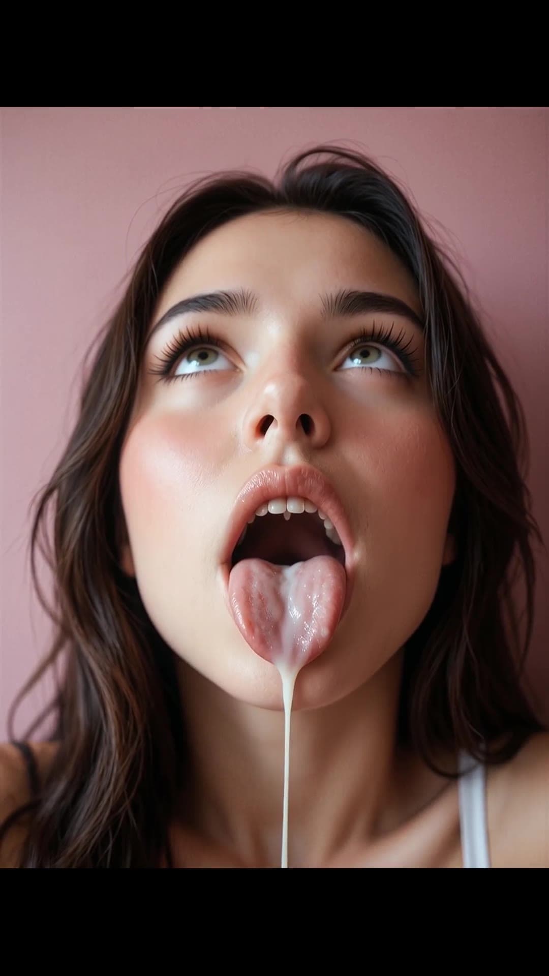 POV cum on tongue close up
