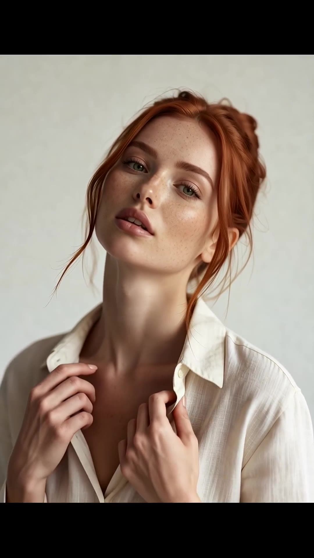 Linen shirt open close-up
