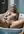 Blonde blue eyes in wet bath
