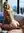 Reverse cowgirl on white couch