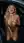 Nude curvy blonde kneeling in car