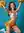 Young adult cheerleader kneeling pose