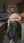 Blonde in kitchen low-rise jeans