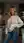Blonde wavy hair kitchen jeans