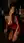 Fernanda in a Red Satin Dress Over the Vegas Lights
