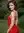 Curvy brunette in red dress