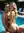 Blonde wavy hair poolside nude