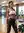 Athletic ebony in gym leggings