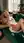 Blonde fingered on green couch